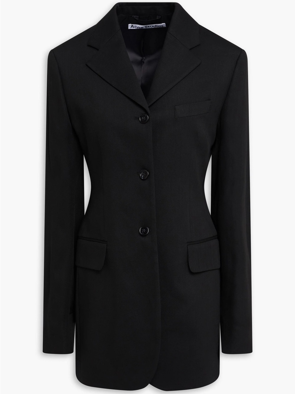 NWT Acne Studios Black Wool Blend Fitted Blazer Jacket FR 32